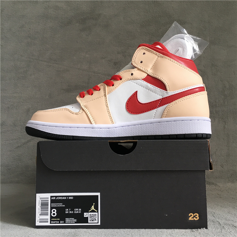 2022 Air Jordan 1 Yellow Red White Shoes For Women